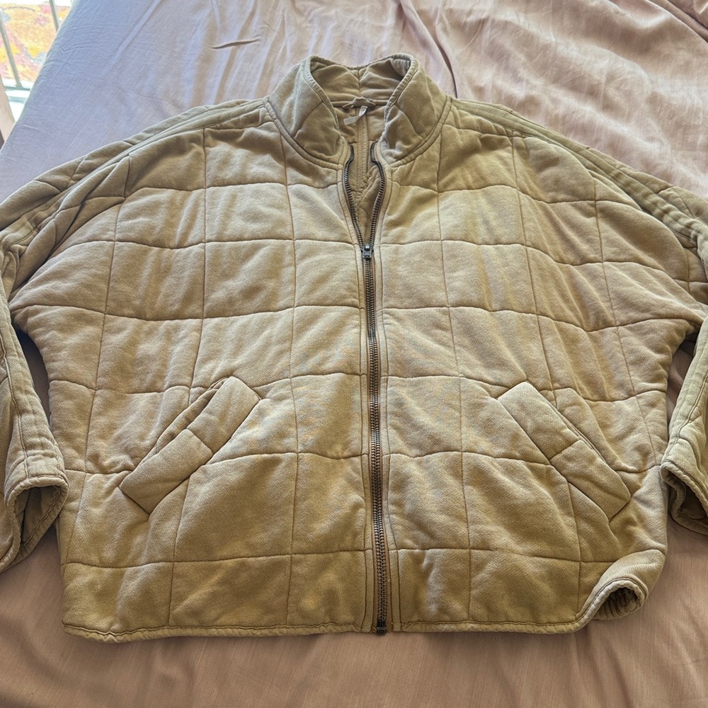 SOLD Free People Dolman Tan Quilted Jacket
